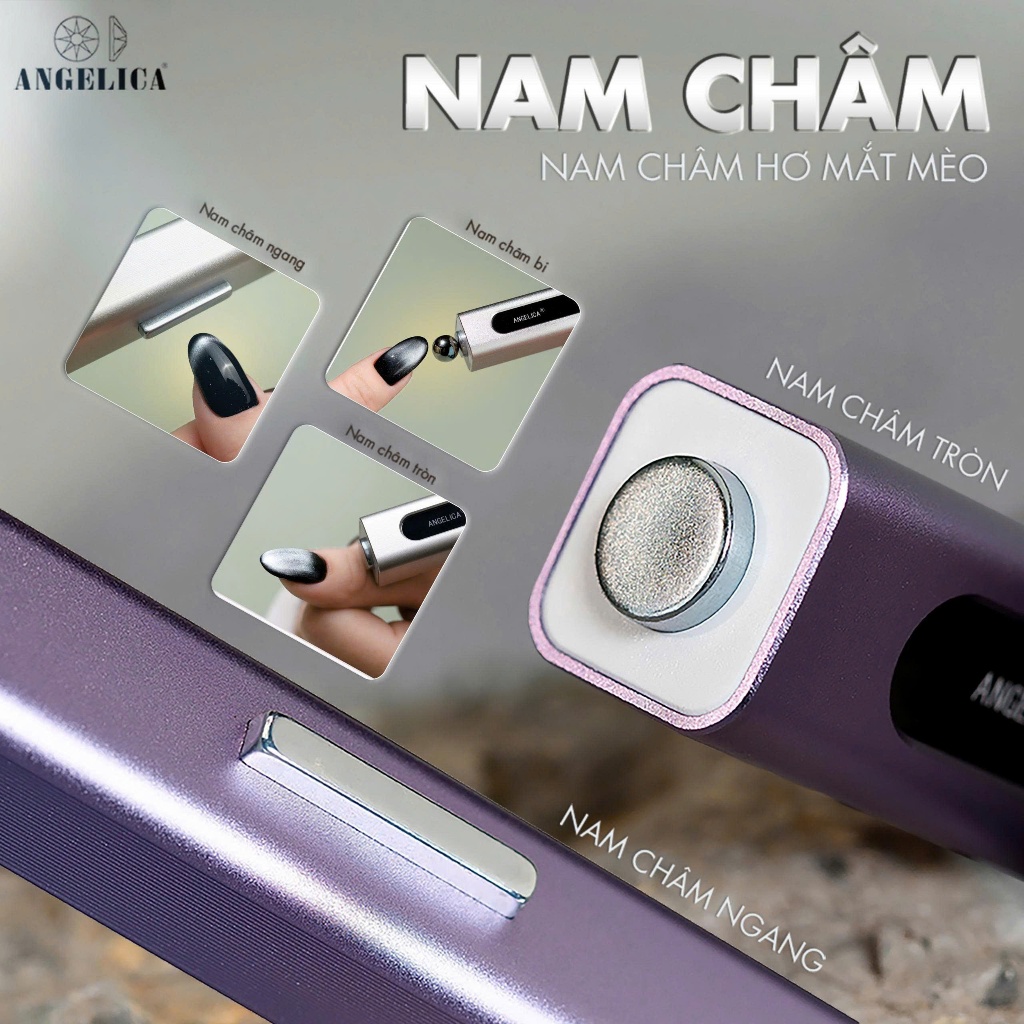Đèn Hơ Mini Định Hình MOON LIGHT (Có Nam Châm Hơ Mắt Mèo) Chính Hãng ANGELICA - Cụm Đèn Wavelength Ánh Sáng Vàng Dịu mắt
