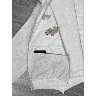 Trendy- Áo Hoodie Zip Họa Tiết Mèo Dễ Thương, Nón 2 Lớp Nỉ Bông Cao Cấp - Logo Thuê, Nỉ Dày Xịn