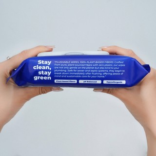 MUA 5 TẶNG 5_Khăn ướt đi toilet xả trong bồn cầu Flushable EcoWipes (5 gói 60 tờ + 5 gói 20 tờ)