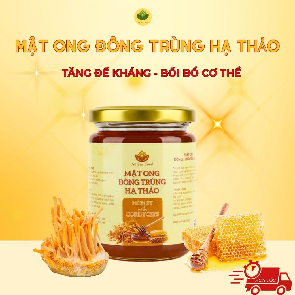 Mật Ong Đông Trùng Hạ Thảo An Lạc - Nguyên Chất, Tăng Đề Kháng, Bồi Bổ Cơ Thể