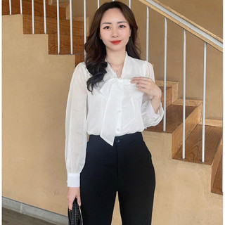 Sơ mi tơ cổ nơ