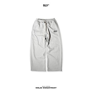 Quần nỉ ống rộng SLY Sweat Pant Solid màu xám tiêu