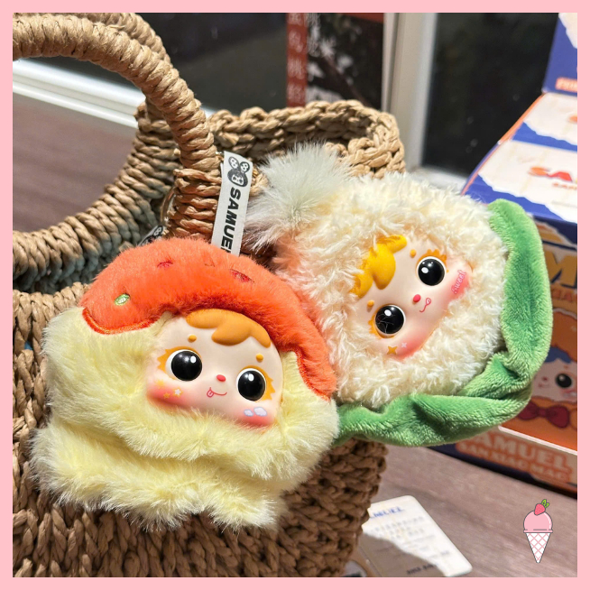 [Hỏa tốc] Full set 6 box Móc khóa gấu bông Samuel San Xiao Mao Good Eat San Fried Shrimp chính hãng