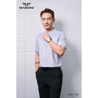 ÁO POLO NAM MARDINI VẢI COOL POLY CAO CẤP SỌC XƯỚC ĐỘC ĐÁO MÀU XÁM TRẮNG MP33