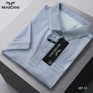 ÁO POLO NAM MARDINI VẢI COOL POLY CAO CẤP SỌC XƯỚC ĐỘC ĐÁO MÀU XÁM TRẮNG MP33