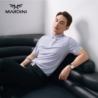 ÁO POLO NAM MARDINI VẢI COOL POLY CAO CẤP SỌC XƯỚC ĐỘC ĐÁO MÀU XÁM TRẮNG MP33