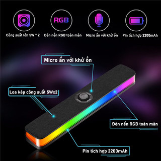 Loa Bluetooth Âm Thanh Cao Cấp RGB LB-27  Loa Máy Tính Để Bàn Âm Thanh Hay Bass Mạnh Mẽ 6 CHẾ ĐỘ ĐÈN SÁNG THEO NHẠC