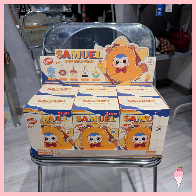 [Hỏa tốc] Full set 6 box Móc khóa gấu bông Samuel San Xiao Mao Good Eat San Fried Shrimp chính hãng