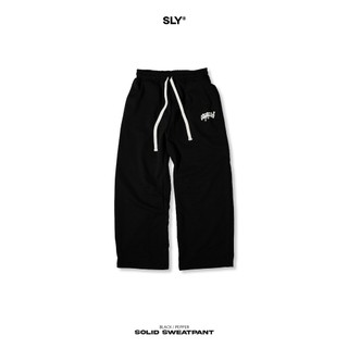 Quần nỉ ống rộng SLY Sweat Pant Solid màu đen