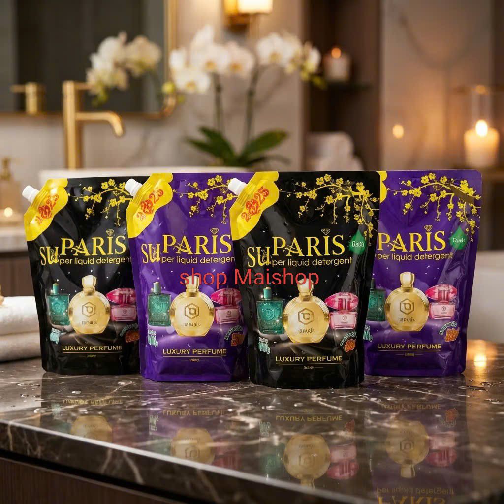 Nước Giặt Paris túi 3600ml Hương Hoa Pháp siêu sạch và thơm an toàn cho da không hóa chất.