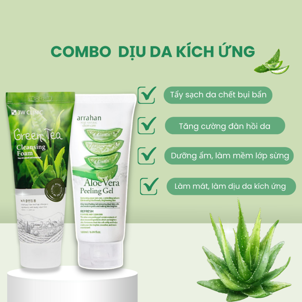 COMBO Sữa Rửa Măt Và Tẩy Da Chết  Giúp Hỗ Trợ Phục Hồi Da, Làm Dịu Da Kích Ứng, Dưỡng Da Ẩm Mịn