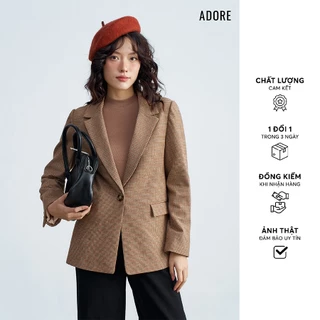 512BL1013 - Blazer basic ziczac nhí cam nâu vá tay ADORE