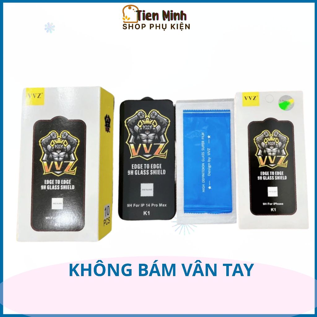 Kính Cường Lực Chính Hãng VVZ K1- OPPO A18 38 A58 A78 A3x A3 A12 A15 A60 A16 A1k A17 A54 A55 A31 A98