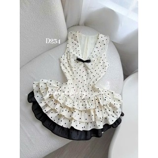 Đầm thời trang Nữ dạo phố siêu xinh chất mango sát nách cổ V khoét sâu đính nơ viền ren gợi cảm váy mini nhún bèo tầng