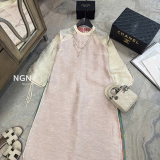 Set áo dài 4 tà siêu hot phối màu đẹp đỉnh hàng loại 1 cao cấp dành cho chị em mặc đi chúc tết sang - Baotrang.clothes