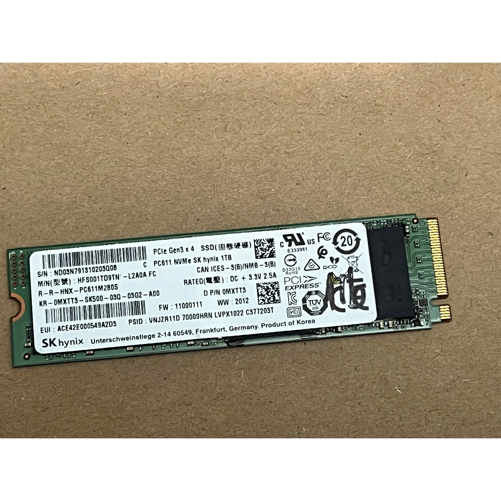 Ổ Cứng SSD SK Hynix PC611 NVMe 1TB 1000GB PCIe Gen3 x4 , sức khỏe