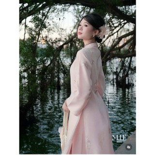 Set áo dài cao cấp chất liệu mềm mại thêu tinh tế nhẹ nhàng mà nổi bật tiểu thư công chúa xinh sang - Baotrang.clothes
