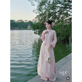 Set áo dài cao cấp chất liệu mềm mại thêu tinh tế nhẹ nhàng mà nổi bật tiểu thư công chúa xinh sang - Baotrang.clothes