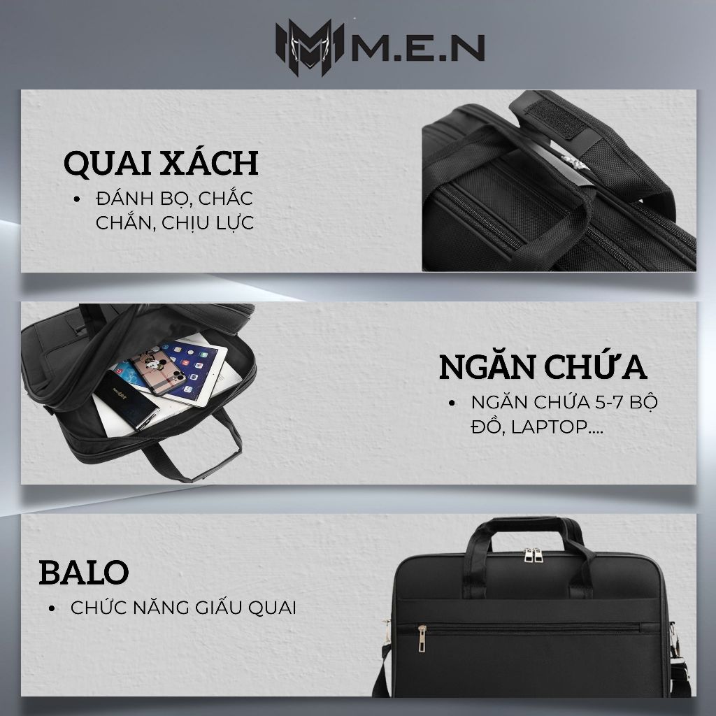 Cặp văn phòng laptop đeo chéo đeo vai Case trung tâm 4 kiểu Shalla GSR [Có sẵn]