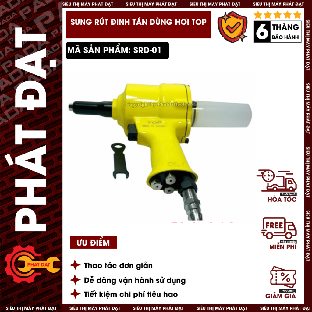 Súng Rút Đinh Tán,Rive Dùng Hơi-Đầu Rút Đinh TOP-Đài loan | Shopee Việt Nam