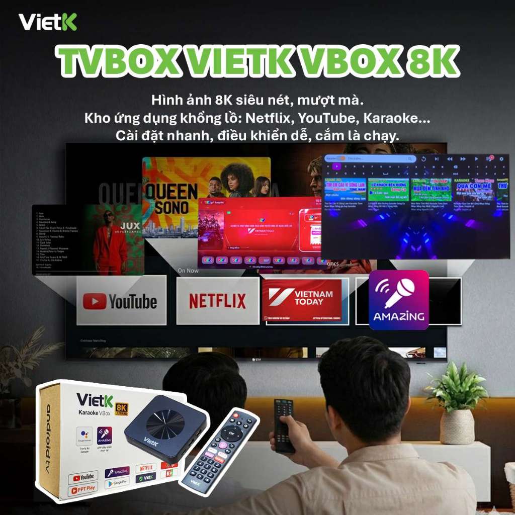 Android TV Box VietK VBox 8K – Android 12 – RAM 2GB ROM 16GB – Hỗ trợ ...
