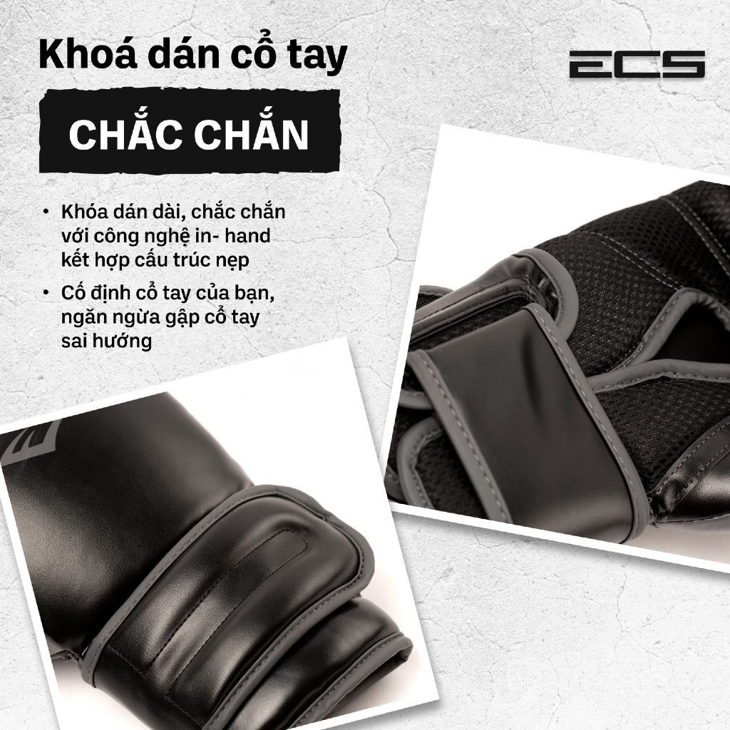 Găng tay boxing Everlast Powerlock 2 , Đệm đa lớp êm , Khóa cổ tay chắc , Lưới thoáng khí , Đa năng