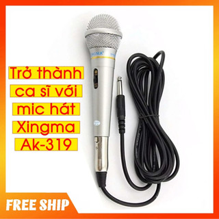 Mic Hát karaoke Gia Đình Xingma Ak-319 Âm Thanh Trong Trẻo, Màng Lọc Tạp Âm, dây 3m, Chân 6.5mm