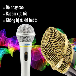 Mic Hát karaoke Gia Đình Xingma Ak-319 Âm Thanh Trong Trẻo, Màng Lọc Tạp Âm, dây 3m, Chân 6.5mm