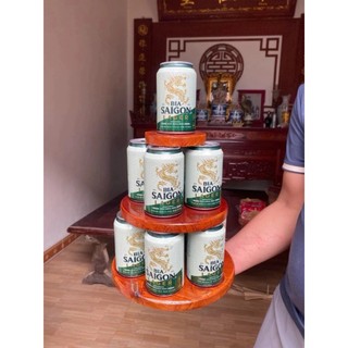 Combo 2 Tháp bày bia nước ngọt, Tháp 3 tầng trưng bày ngày Tết ban thờ phủ bóng hàng dày đẹp