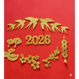 Chữ Kim Tuyến Vàng Nhũ 2026 Trang Trí Tết ✨