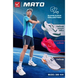 Giày Pickleball Mato x Quang Dương,Upper Wi Fly-knit co giãn đa chiều, Đệm Wi-Cloud hấp thụ lực tốt