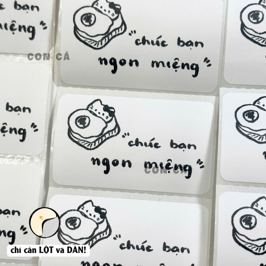 (CÓ MẪU MỚI) 200 sticker nhãn có keo dán Chúc Bạn Ngon Miệng (hello ...