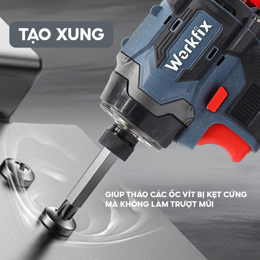 [6 TÍNH NĂNG] Máy Chuyên Vít  Workfix WF-SD238N Tích Hợp 4 Tính Năng Siết Bulong Mở Ốc Xe Tải, Ô Tô