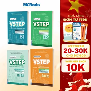 Sách - Combo luyện thi Vstep - Ready for VSTEP B1, B2 - Chiến Thuật Làm Bài và Tổng hợp từ vựng luyện nói B1, B2