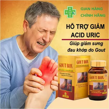 Viên uống Gout Rox hỗ trợ tăng thải Acid Uric và giảm đau nhức do Gout (Lọ 50 viên)