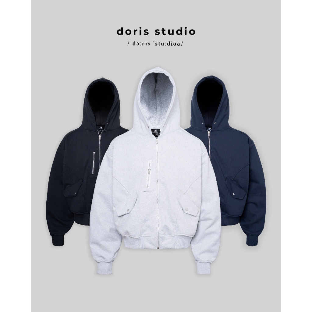 [Deal mở bán] Doris / Khoác Extra zip basic DorisStudio vải cvc chân ...
