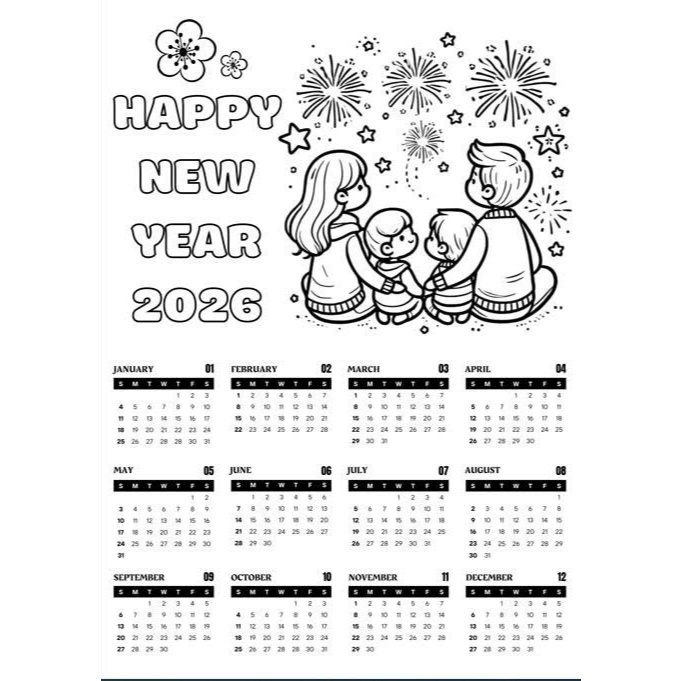 [Được chọn mẫu] 30+ mẫu Lịch TẾT 2026 in trên giấy dày 200gsm khổ A3/A4 cho bé tô màu sáng tạo, làm trải nghiệm