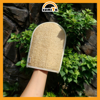 Găng Tay Tắm Xơ Mướp Nguyên Tắm Tẩy Tế Bào Chết Mát Xa Thiên Nhiên 100%