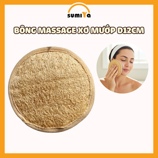 Bông Massage Xơ Mướp D12cm Rửa Sạch Mặt Mát Xa Tẩy Trang Tẩy Tế Bào Chết Thiên Nhiên 100%