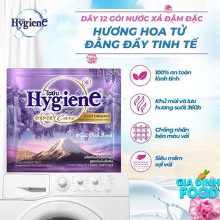 Nước Xả Vải Hygiene Dây 12 Gói 20ml – Hương Thơm Lâu, Làm Mềm Vải, Công Nghệ Thái Lan