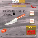 Bộ 2 Dao Bếp Tokee TK-04 – Dao Chặt, Dao Lọc,  Cán Gỗ Hương Chắc Chắn, Dùng Gia Đình Bảo hành 1 năm — ảnh 8