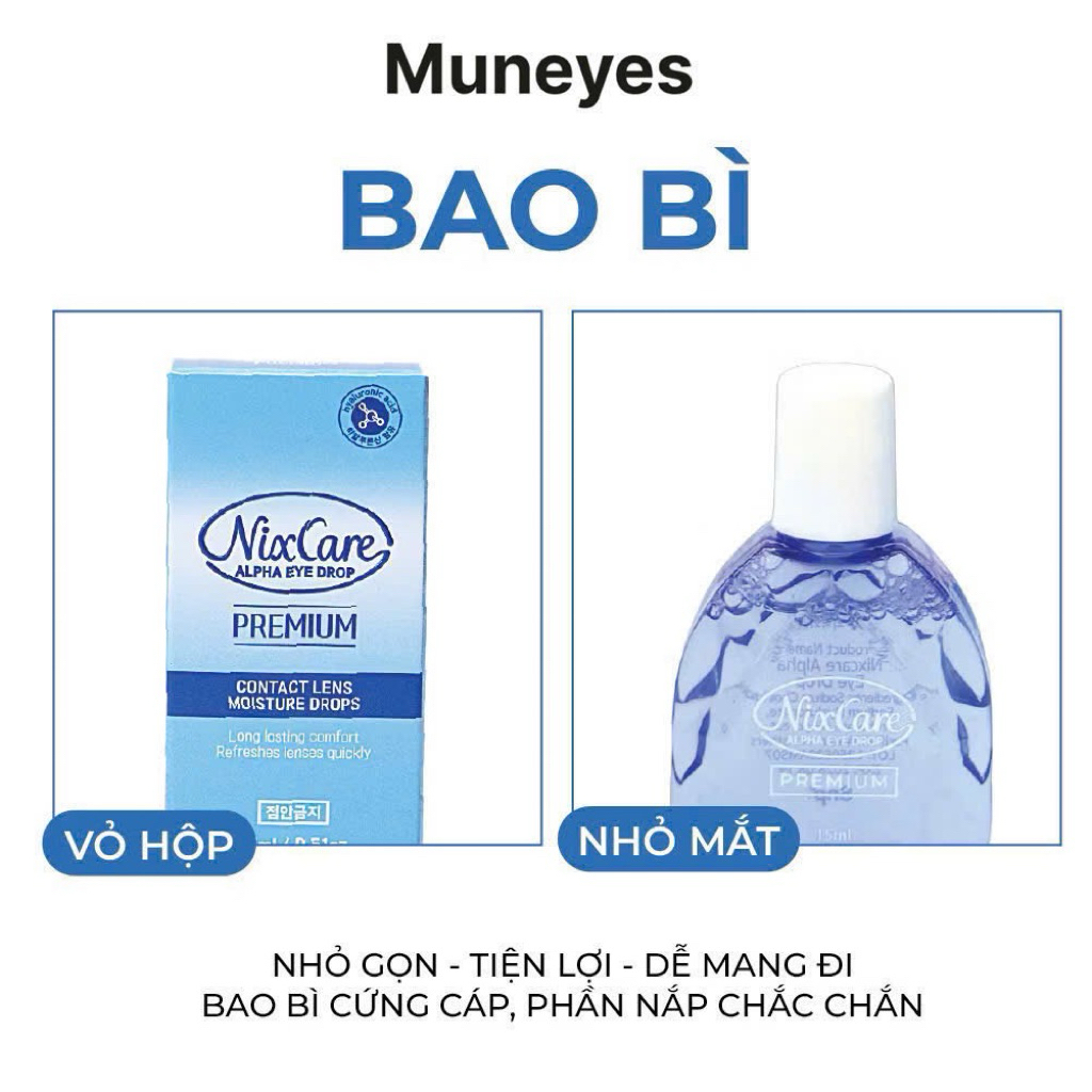 Nước Ngâm Lens Nixcare premium Alpha 80ml 160ml 360ml Muneyes