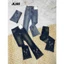 98-100cm Quần Jeans Nữ, Quần Bò Nữ Lưng Cao Ống Loe Dài Thêu Đính Đá Kiểu Gợn SÓng Lai Thời Trang