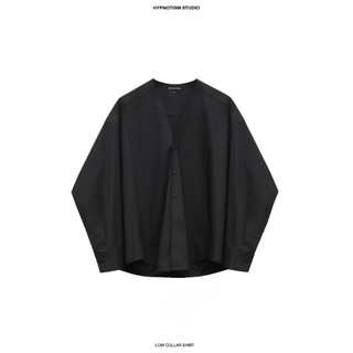 HYPNOTISM | LOW COLLAR SHIRT - Áo tay dài cổ V, form rộng tối giản