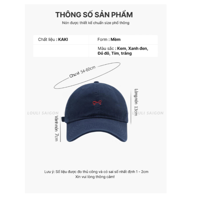 [Peinn] Mũ lưỡi trai thêu nơ nam nữ form mềm, nón lưỡi trai kaki thời trang Hàn Quốc M65