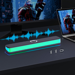 Loa Bluetooth RGB Máy Tính Gaming Để Bàn Âm Thanh Chất Lượng, Bass Mạnh, Đèn RGB Nhạy Theo Nhạc, Pin 4-8 Giờ