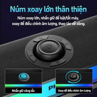Loa Bluetooth RGB Máy Tính Gaming Để Bàn Âm Thanh Chất Lượng, Bass Mạnh, Đèn RGB Nhạy Theo Nhạc, Pin 4-8 Giờ