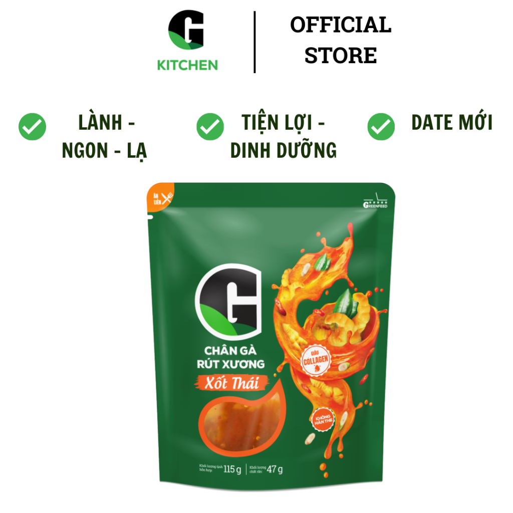 Hàng tặng - Chân gà rút xương sốt thái túi 155g G Kitchen