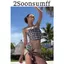 2Soonsumff Bộ bikini 3 mảnh họa tiết caro buộc dây bộ đồ bơi cao cấp cho nữ