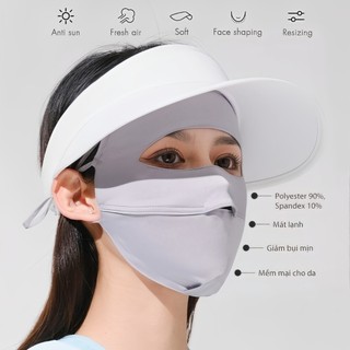 KHẨU TRANG CHỐNG NẮNG CAO CẤP CHE TRÁN CHE MẶT UPF 50+ VẢI LỤA BĂNG NHẸ MÁT CHỐNG BỤI NAM NỮ